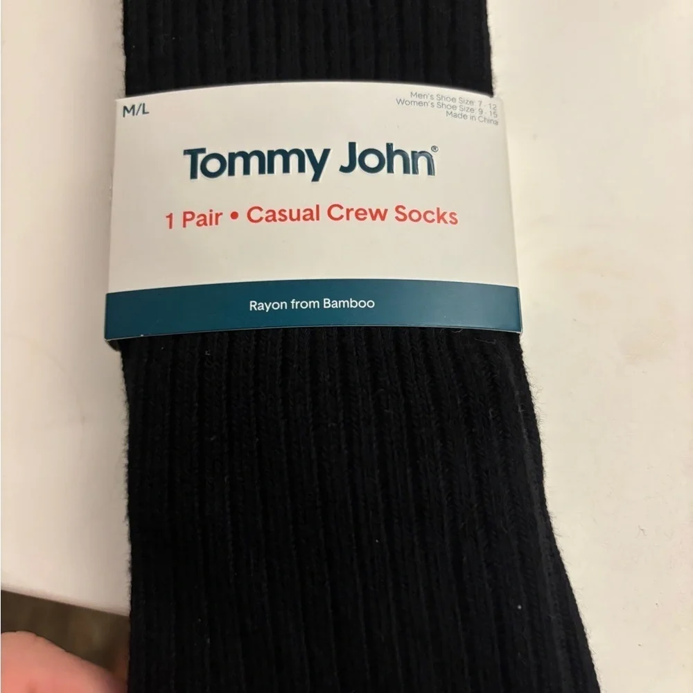 NEW! Tommy John Black Casual Crew Socks